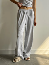 Ribbed wide pants gray
