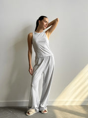Gray Ribbed T-Shirt