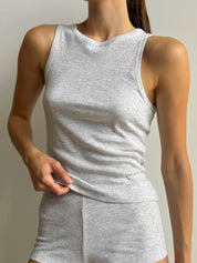 Gray Ribbed T-Shirt