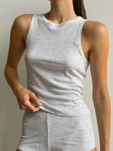 Gray Ribbed T-Shirt
