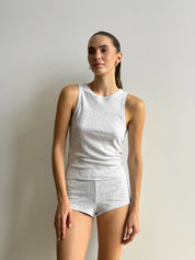 Gray Ribbed T-Shirt