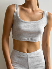 Ribbed top mini gray