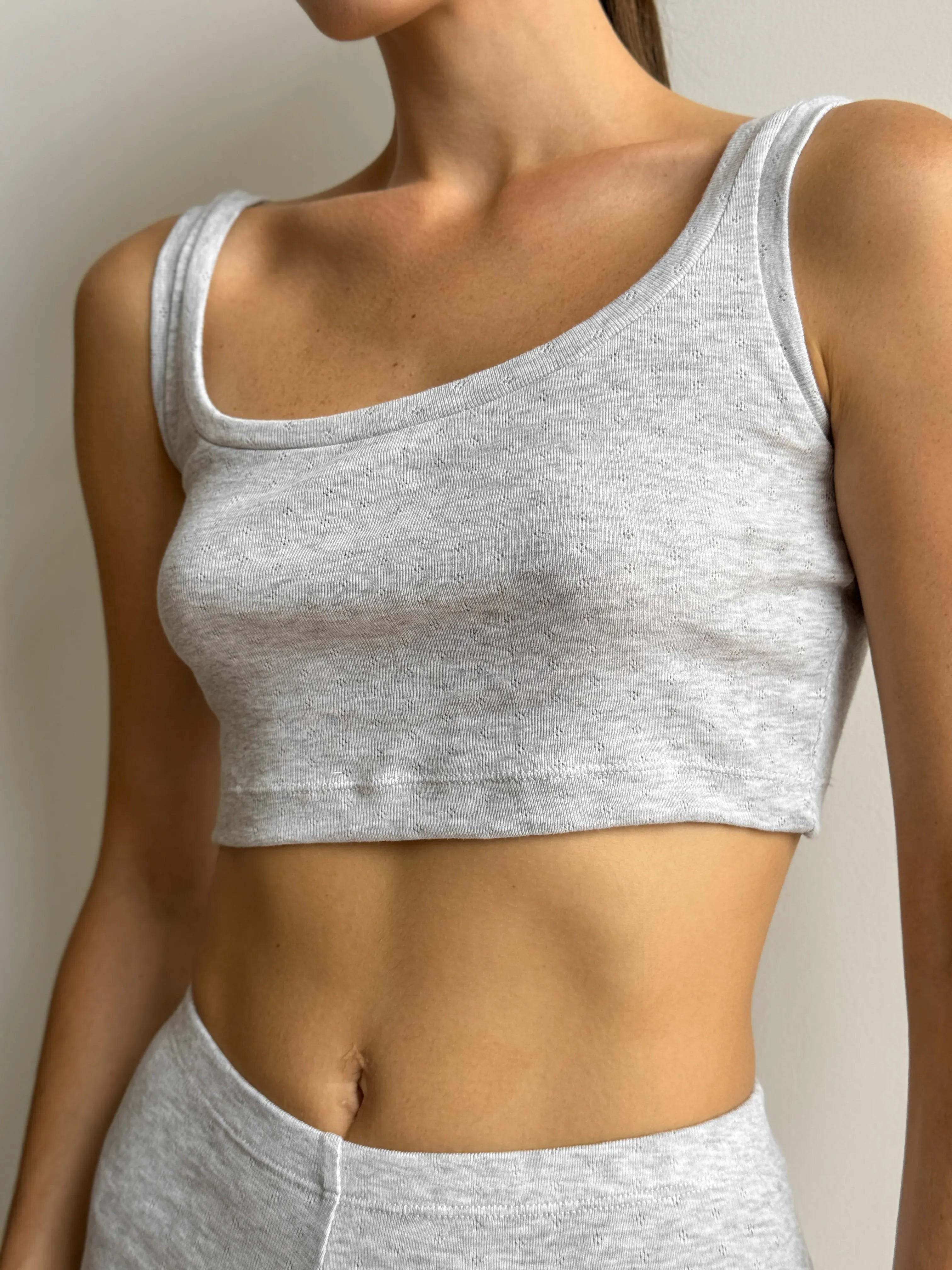 Ribbed top mini gray