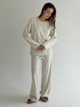 Long-sleeved suit and melange terry pants