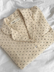 Flannel pajama set milk peas