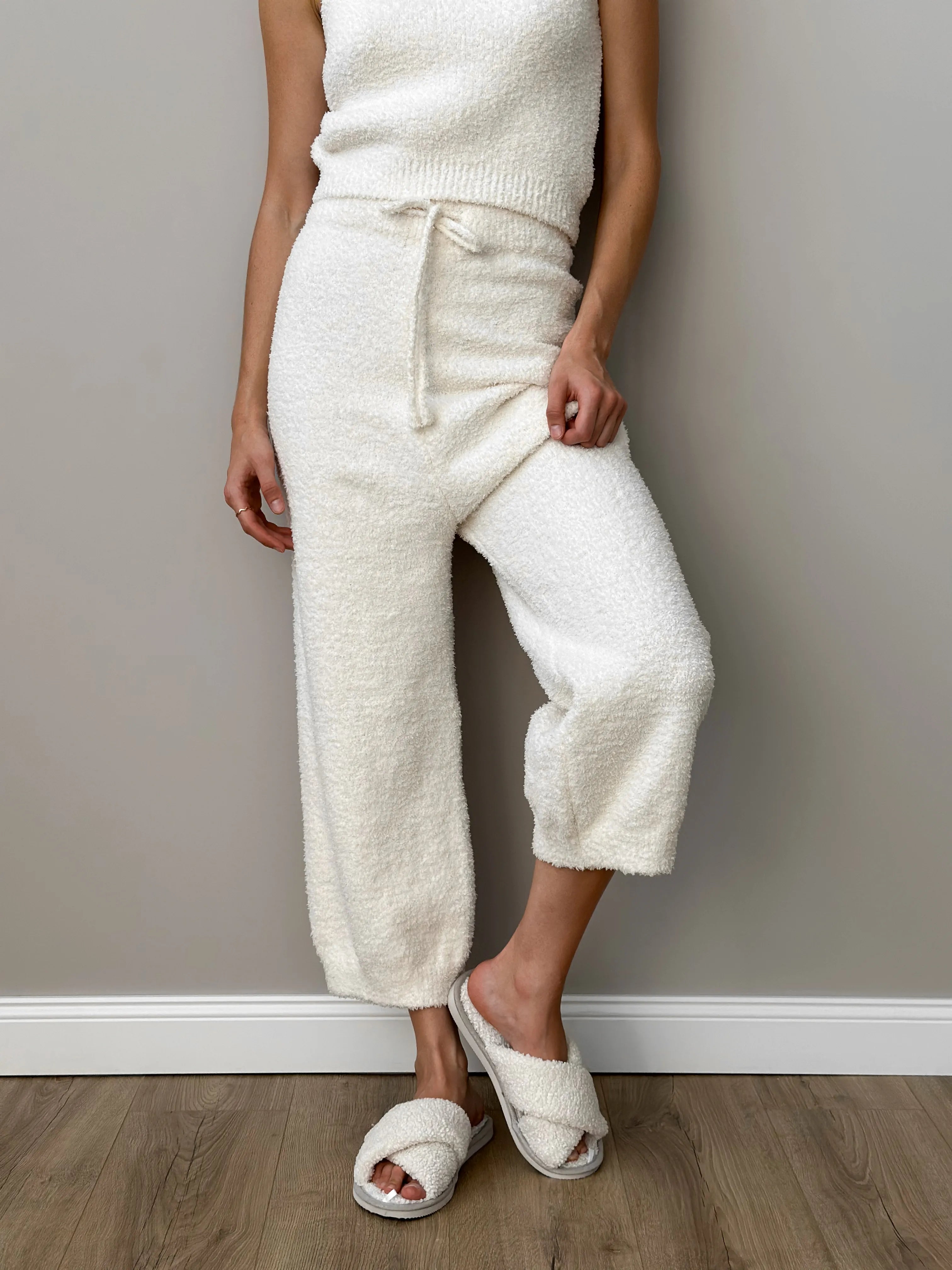 Soft knitted fluffy milk pants