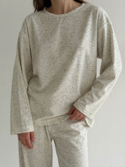 Long-sleeved suit and melange terry pants