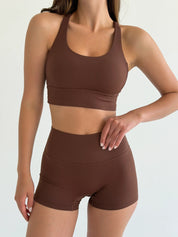 Yoga shorts brown