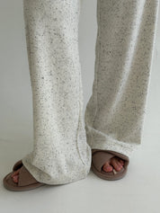 Long-sleeved suit and melange terry pants