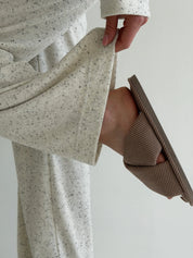 Long-sleeved suit and melange terry pants