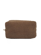 Cosmetic bag TEDDY zipper plastic brown medium SQUARE