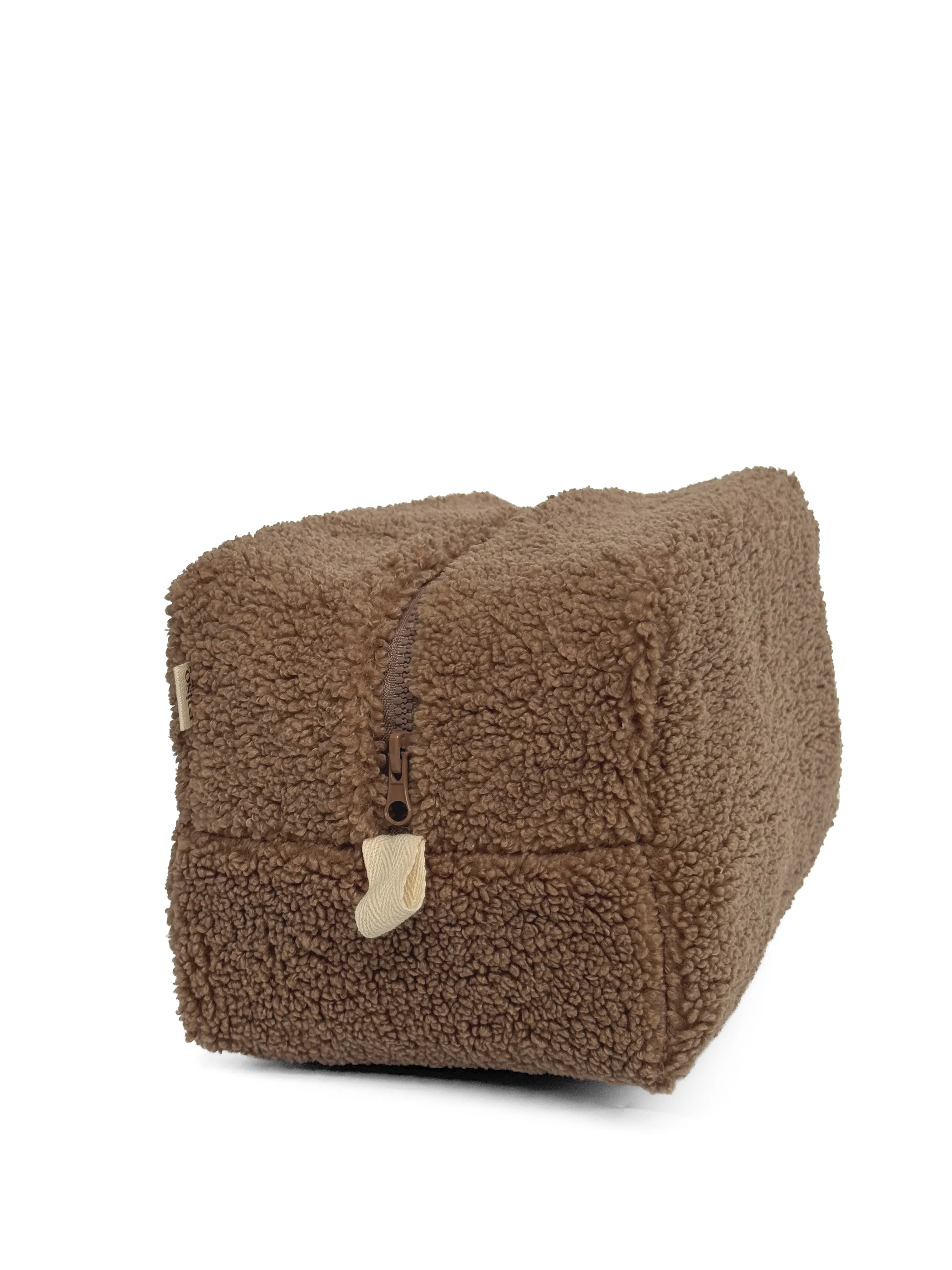 Cosmetic bag TEDDY zipper plastic brown medium SQUARE