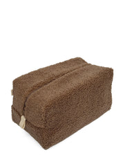 Cosmetic bag TEDDY zipper plastic brown medium SQUARE
