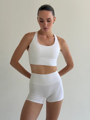 Yoga shorts white