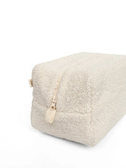 Cosmetic bag TEDDY zipper plastic white medium SQUARE