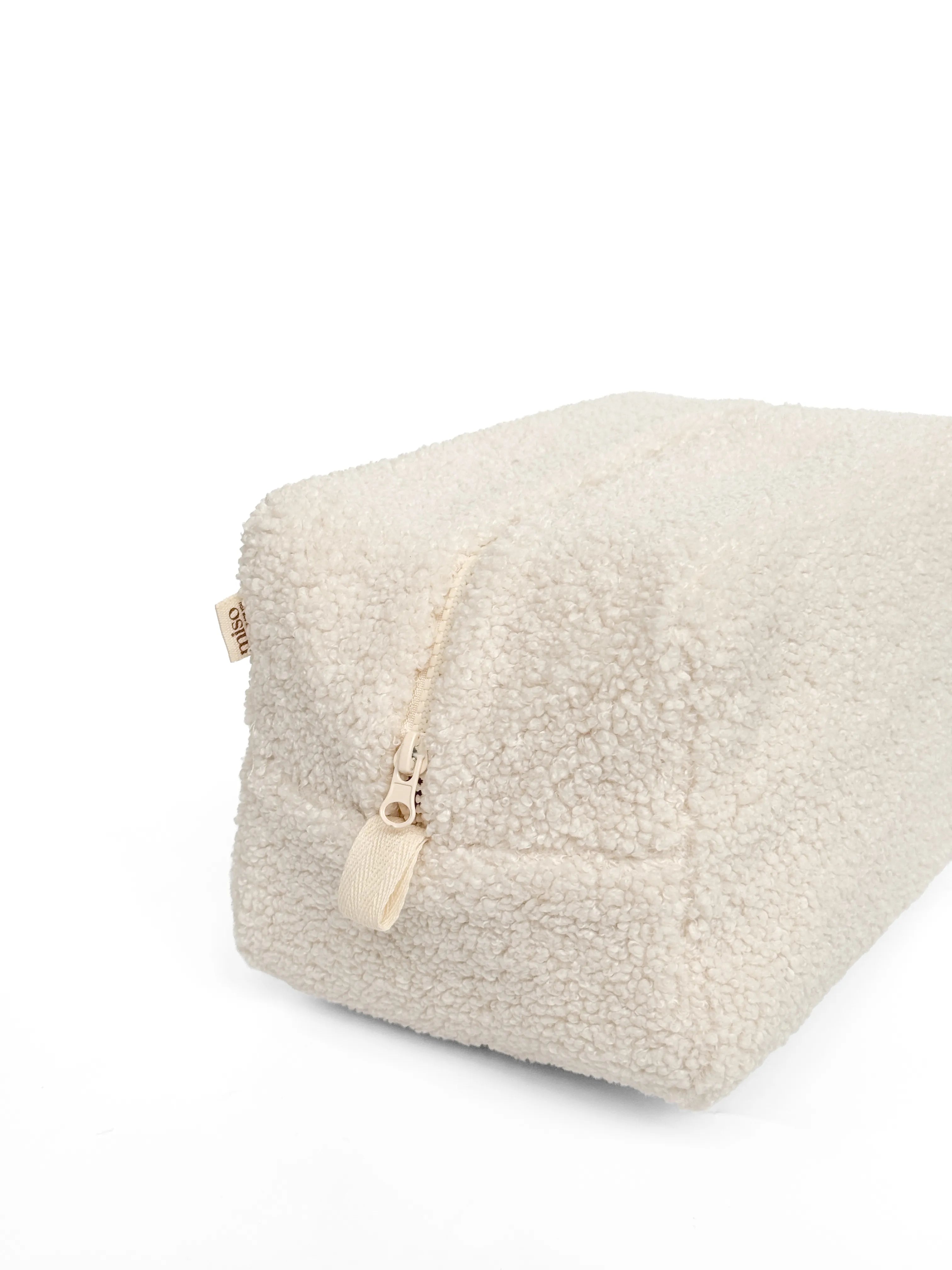 Cosmetic bag TEDDY zipper plastic white medium SQUARE