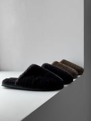 Men's slippers HS-LUX fur graphite