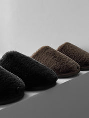 Men's slippers HS-LUX fur graphite