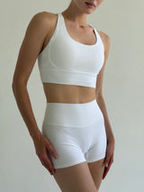 Yoga top with crisscross straps white
