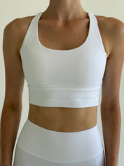 Yoga top with crisscross straps white