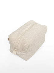 Cosmetic bag TEDDY zipper plastic white medium SQUARE