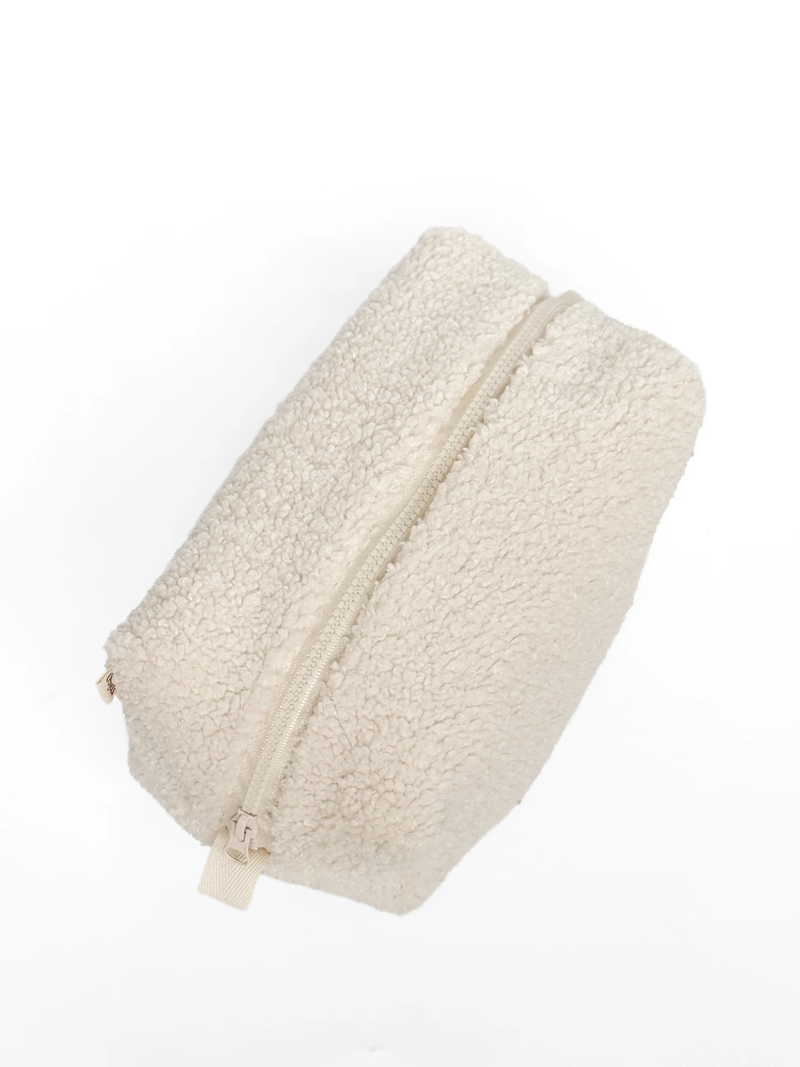 Cosmetic bag TEDDY zipper plastic white medium SQUARE