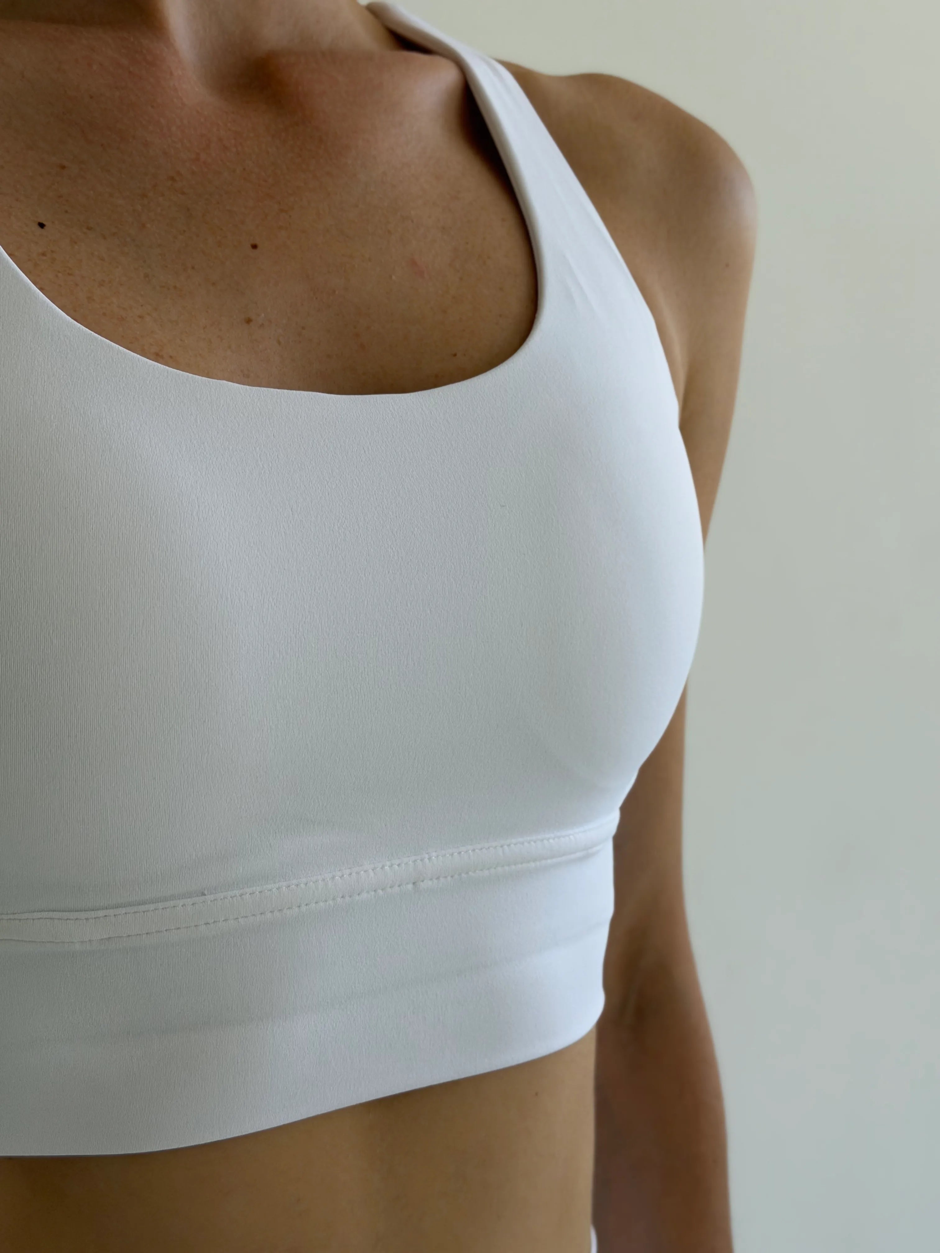 Yoga top with crisscross straps white
