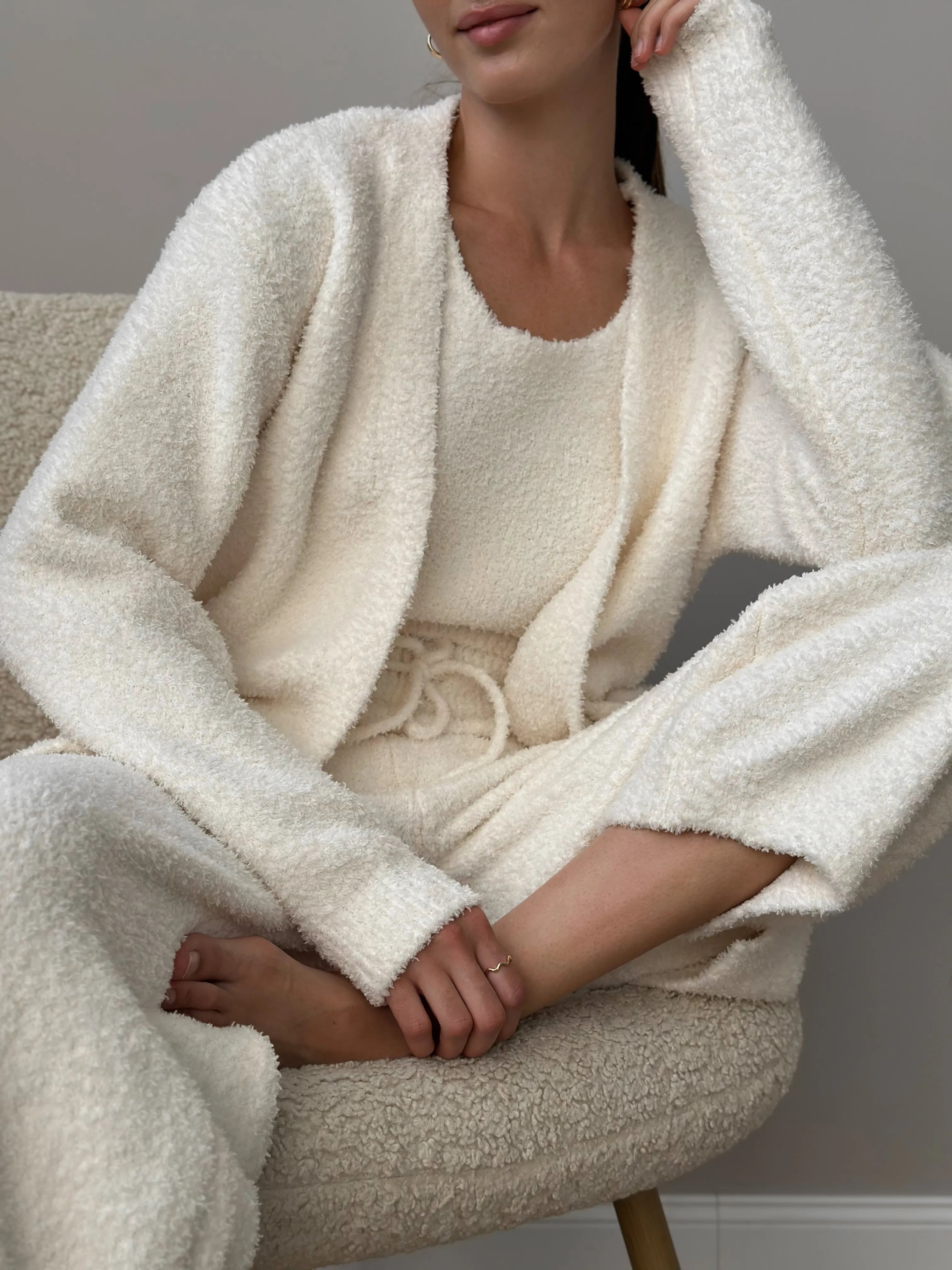 Soft knitted fluffy milk pants