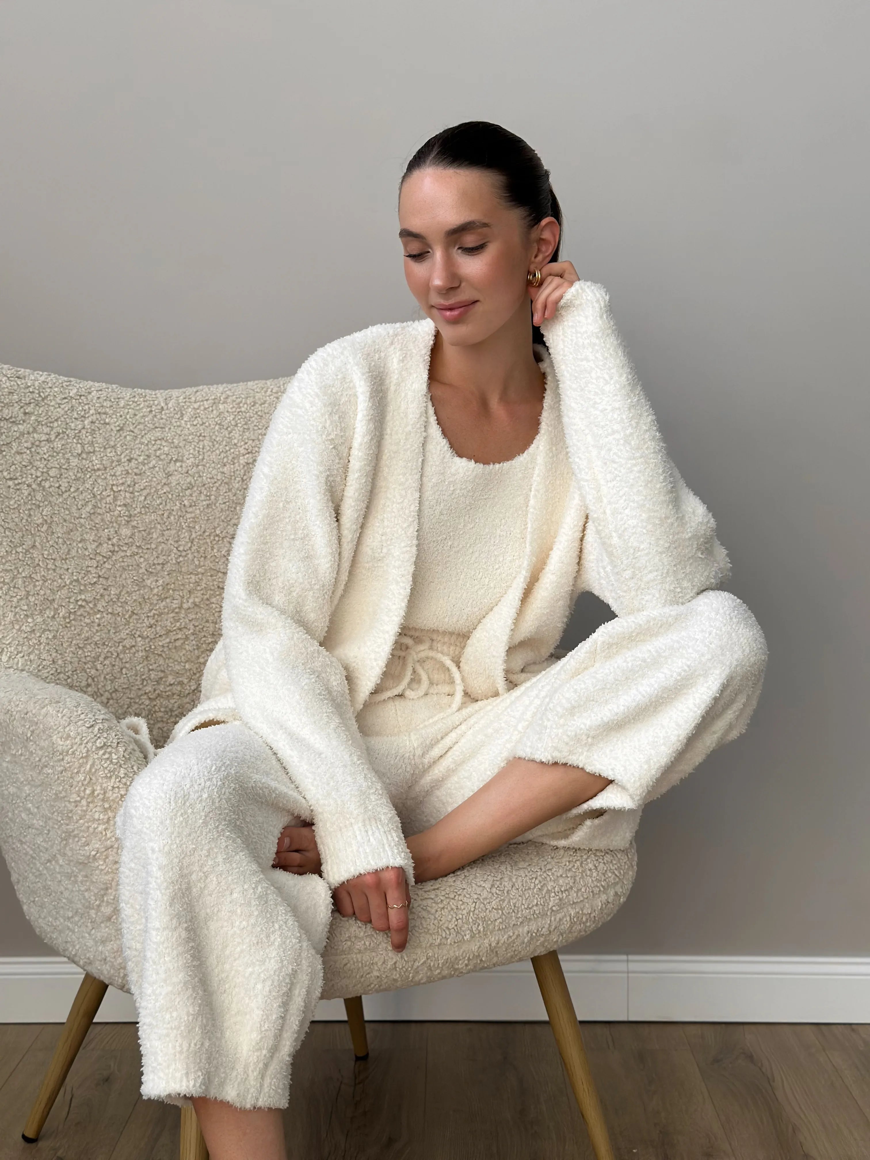 Soft knitted fluffy milk pants