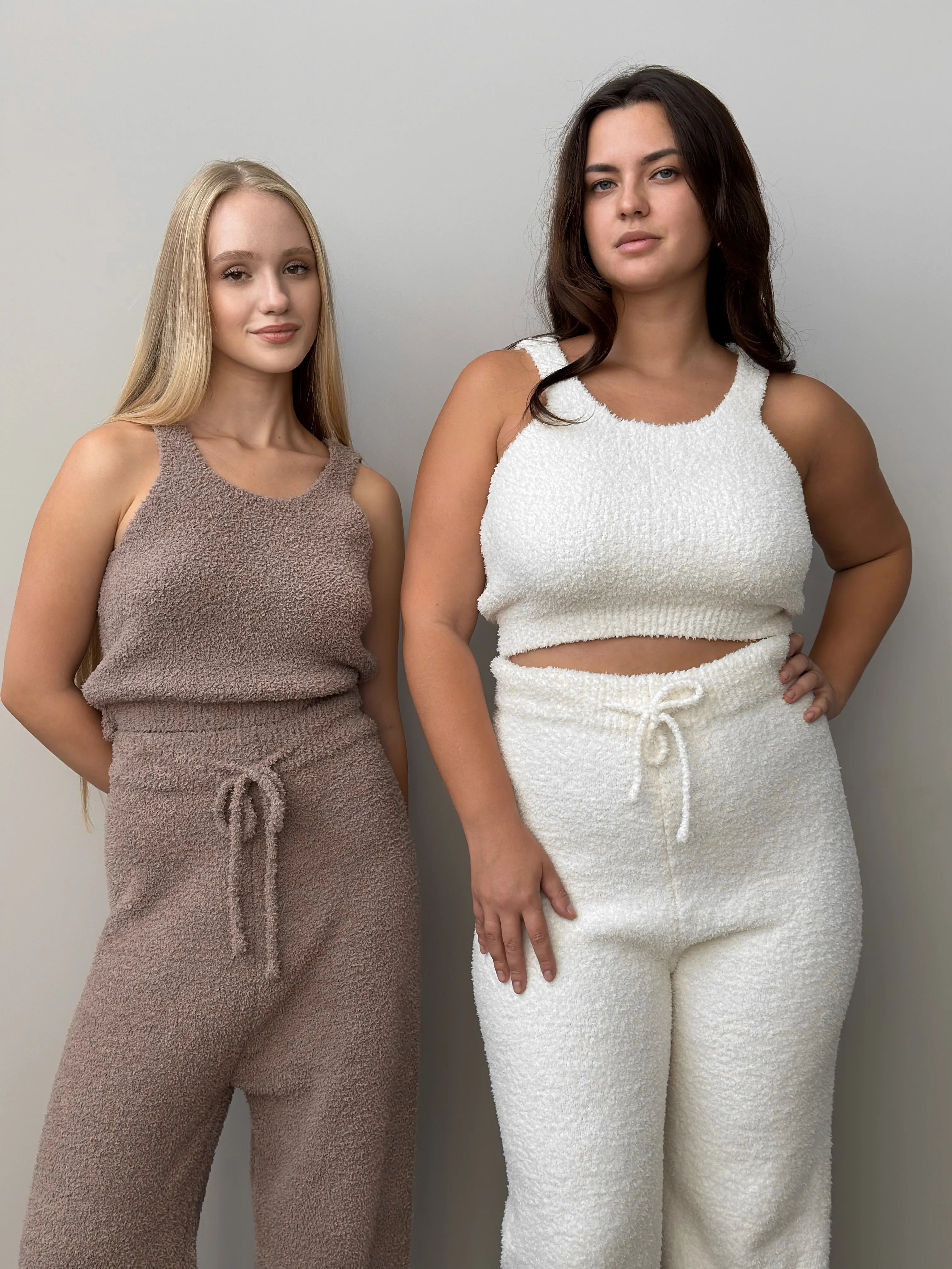 Soft knitted fluffy milk pants