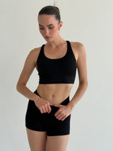 Yoga top with crisscross straps black