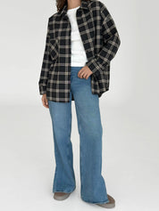 Flannel Shirt black "large beige check"