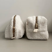 TEDDY white medium triangular cosmetic bag