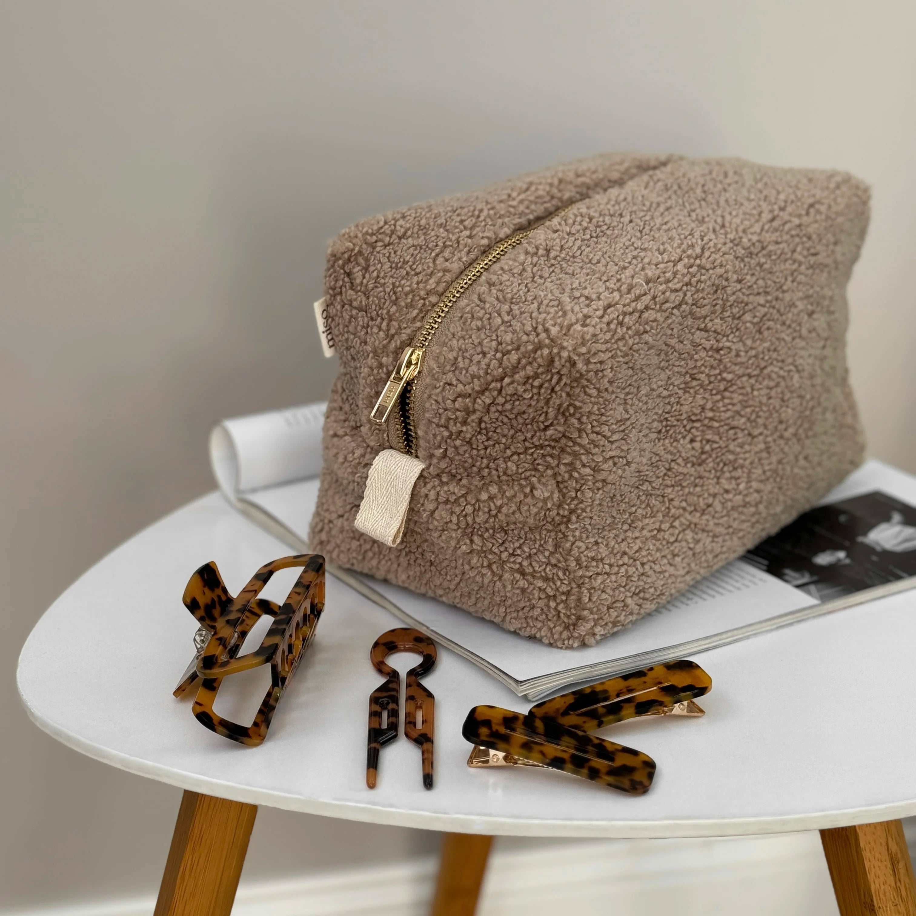 TEDDY cosmetic bag brown medium square