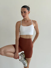 Yoga cycling shorts terracotta