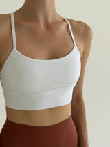 Yoga top with wrestling back white