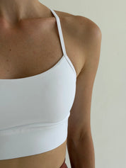 Yoga top with wrestling back white