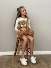 Children's fur slippers TEDDI white