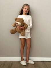Children's fur slippers TEDDI white