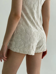Terry jacquard jumpsuit, milky flower