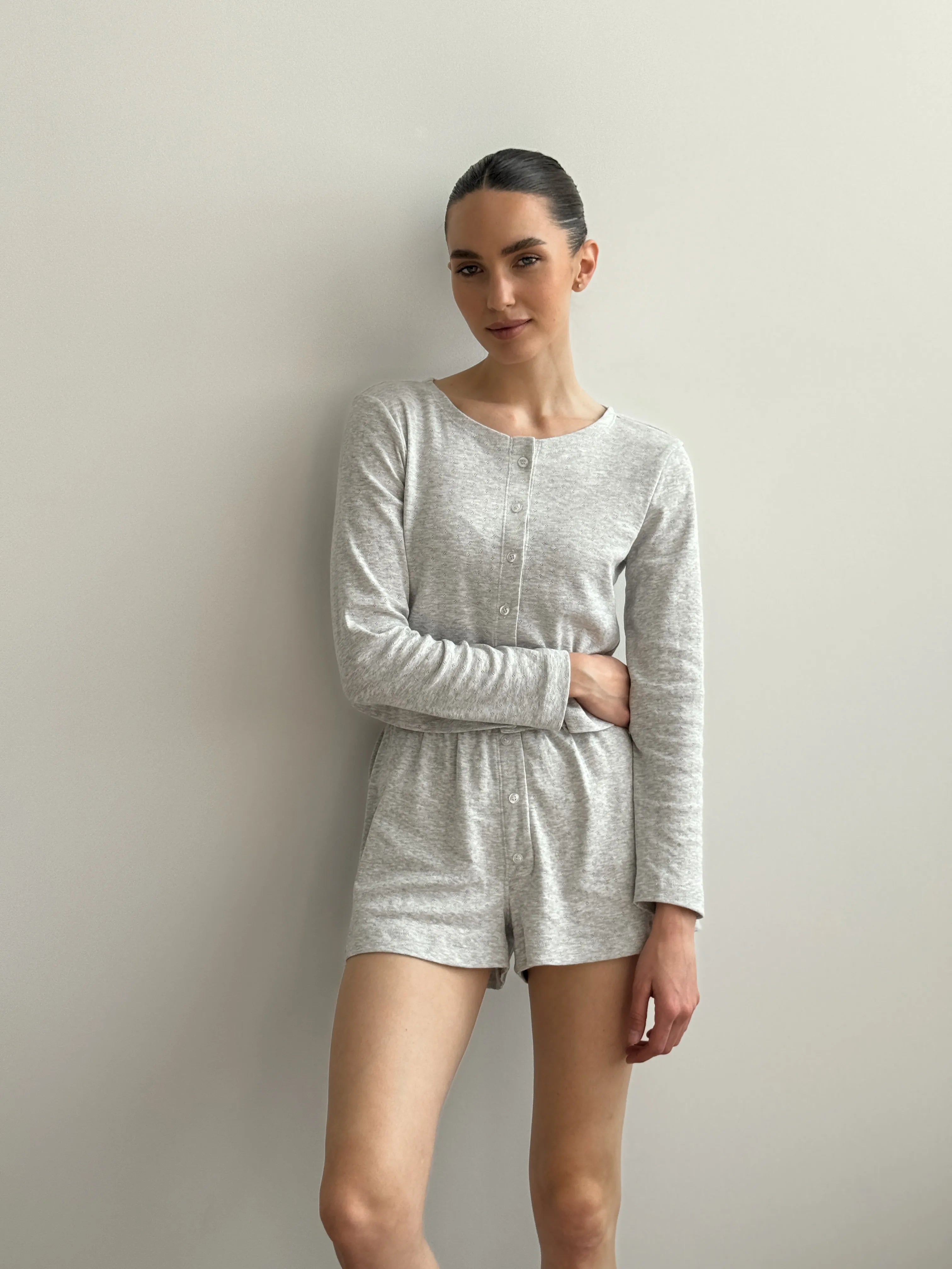 Ribbed shorts gray