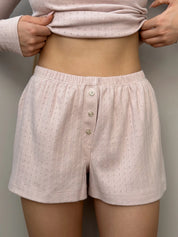 Ribbed shorts powder