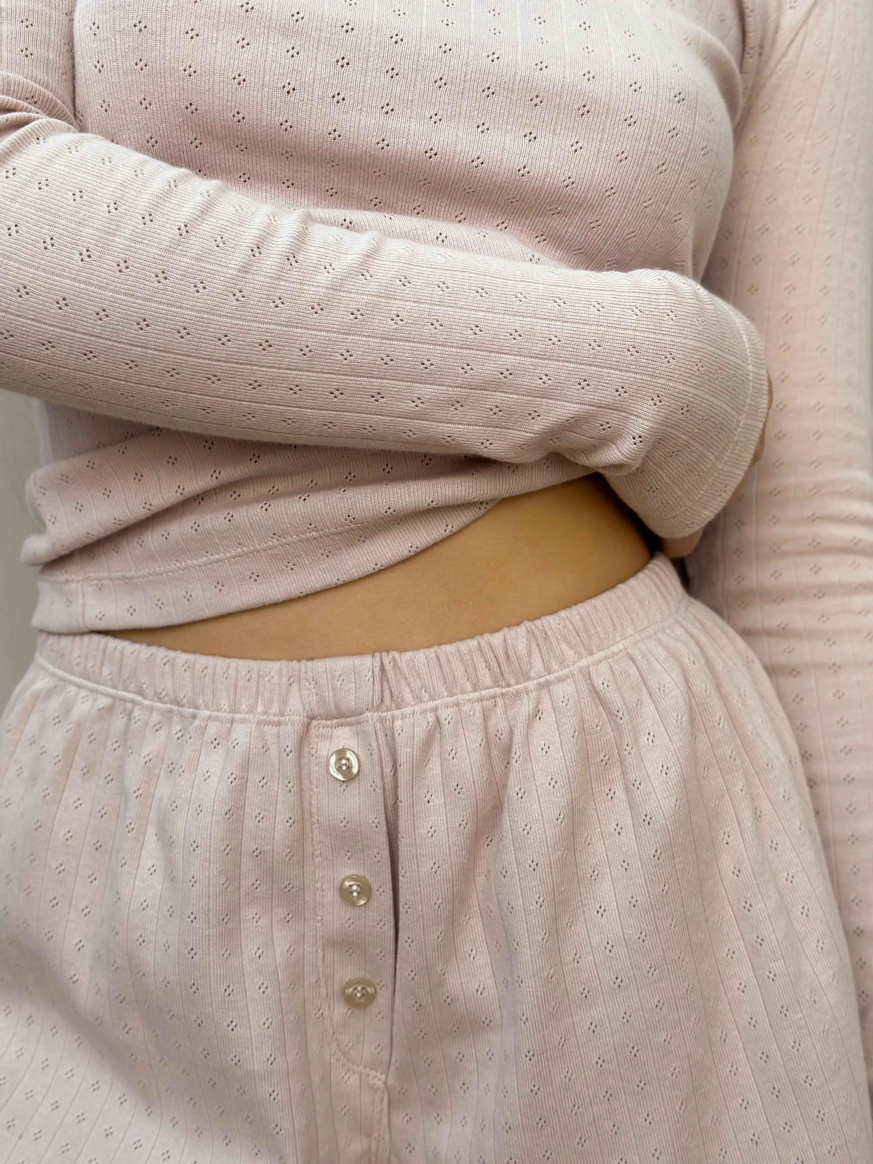Ribbed shorts powder
