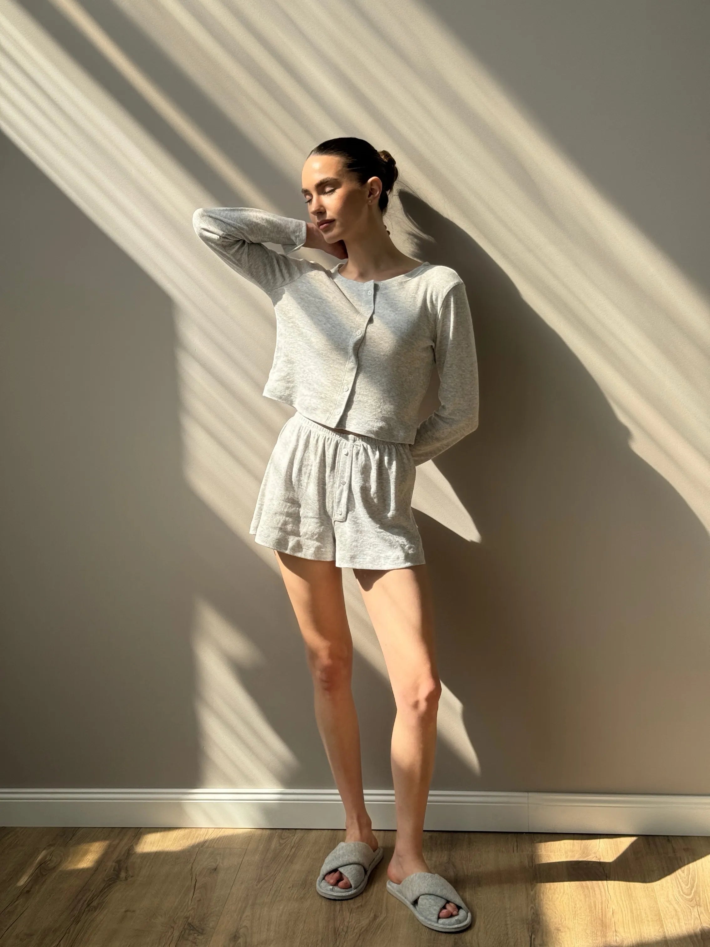 Ribbed shorts gray