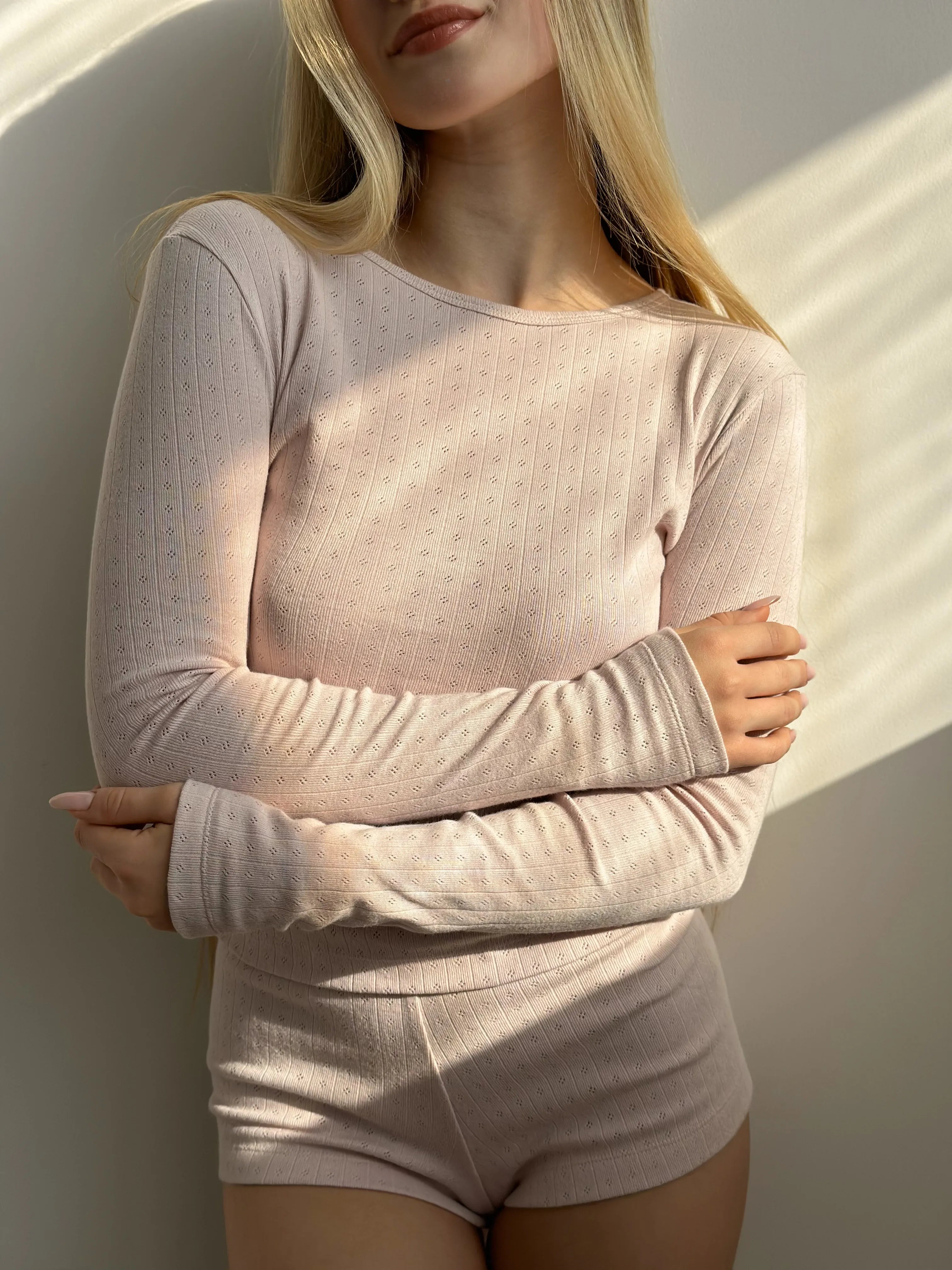 Ribbed Longsleeve in Powder