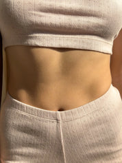 Ribbed mini shorts powder