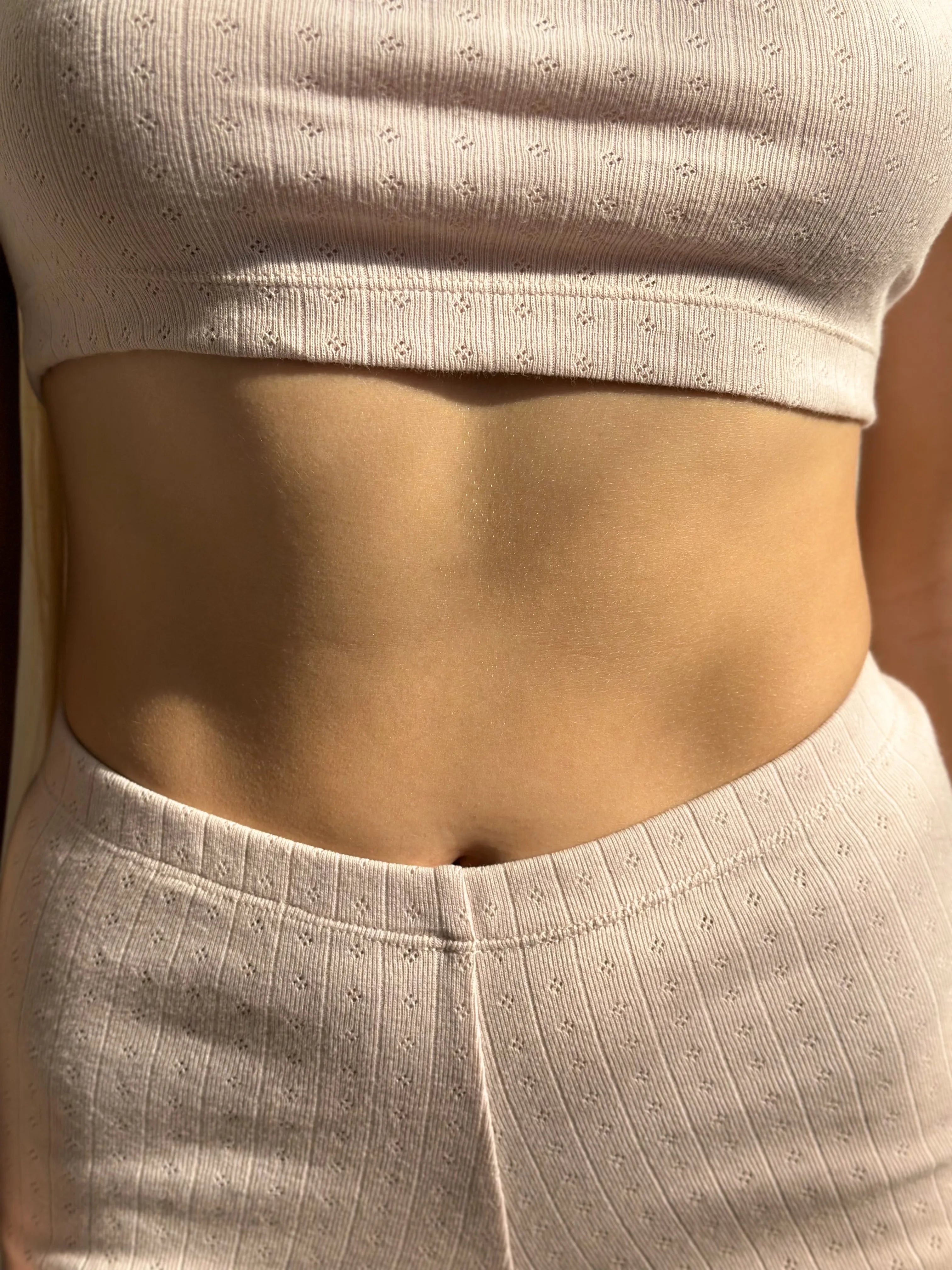 Ribbed mini shorts powder