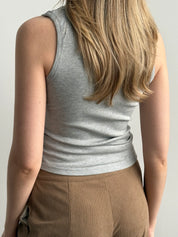 Basic ribbed T-shirt, gray