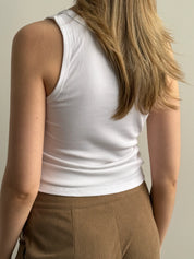 Basic ribbed T-shirt, white