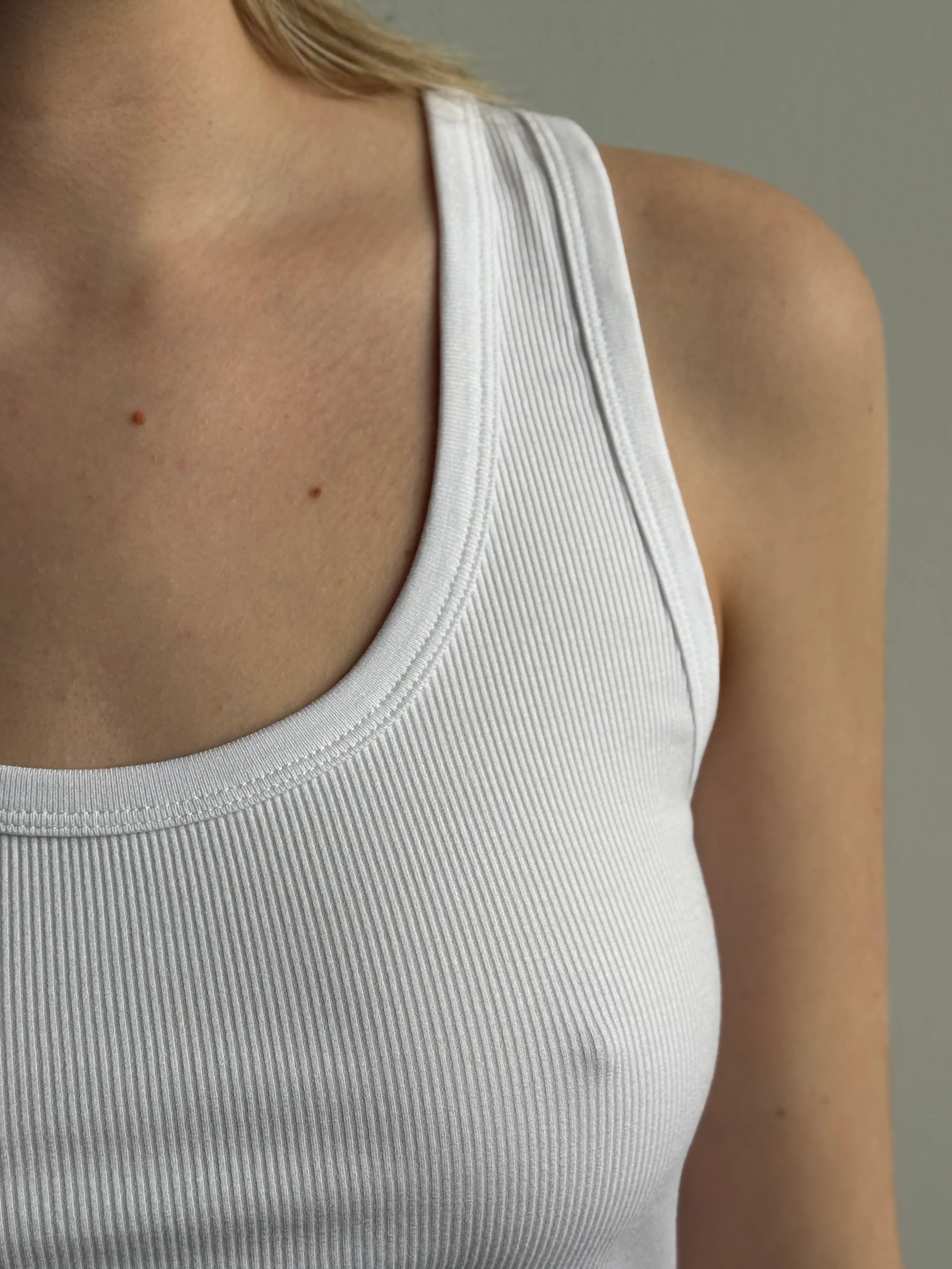 Basic ribbed T-shirt, white